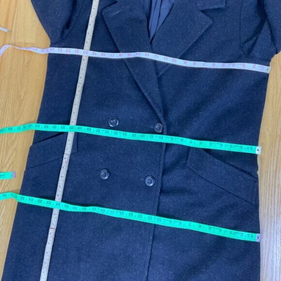 Donnybrook Coat Long Wool Double Breasted Gray Black Plus (16W) - Picture 11 of 11